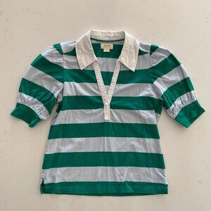 ANTHROPOLOGIE MAEVE Striped Polo Top